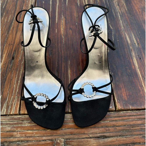 Stewart Weitzman Party Sandals-Black Size 9 - Picture 2 of 3